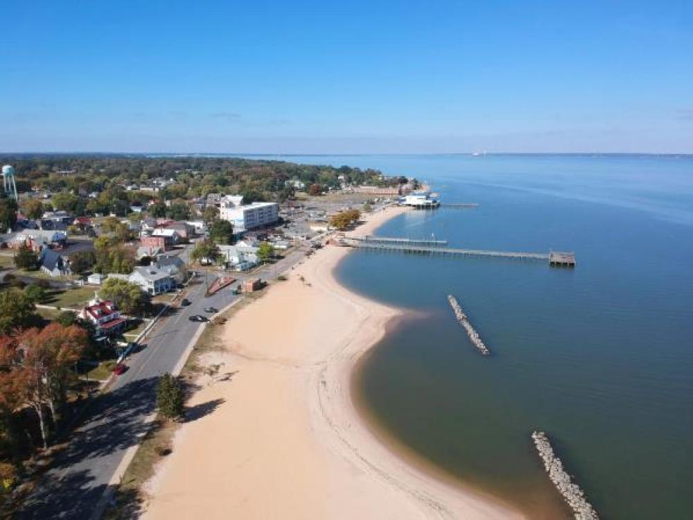 Arial view of Colonial Beach located in Westmoreland County Virginia